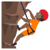 🧗🏾 person climbing: medium-dark skin tone display on JoyPixels